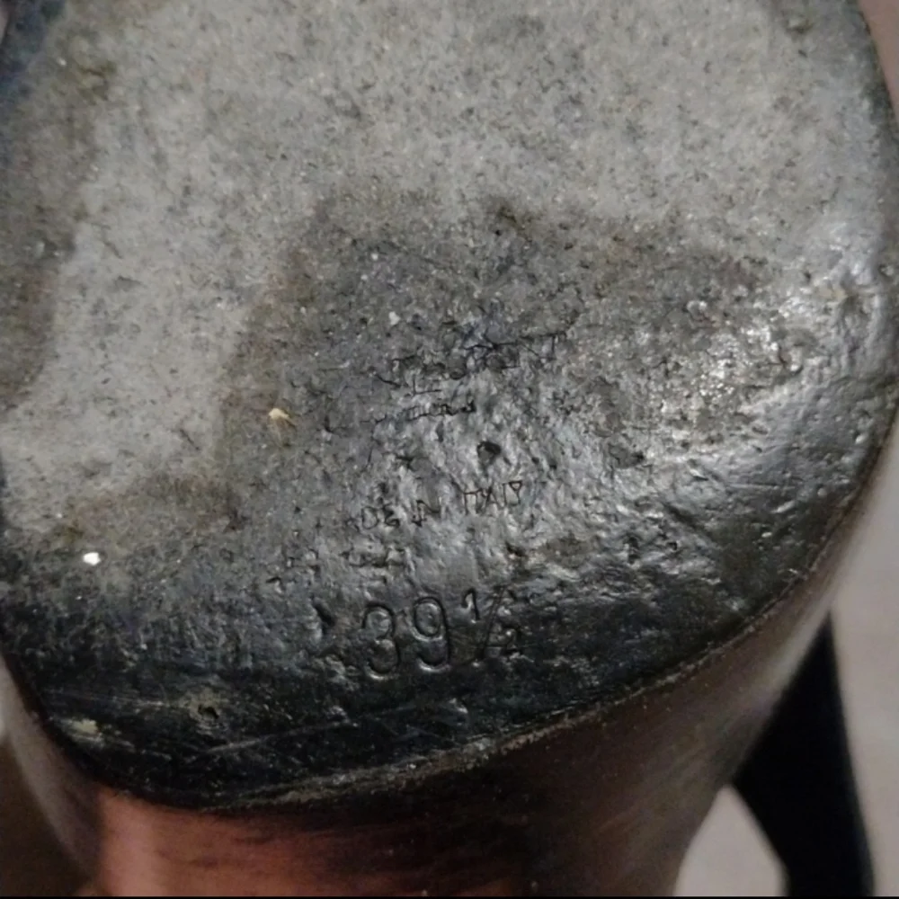 Yves saint Laurent black ankle strap platform block heel pump size 39.5 - Picture 2 of 6